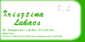 krisztina lukacs business card