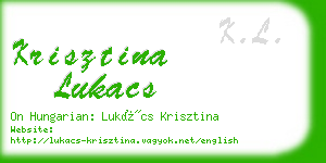 krisztina lukacs business card